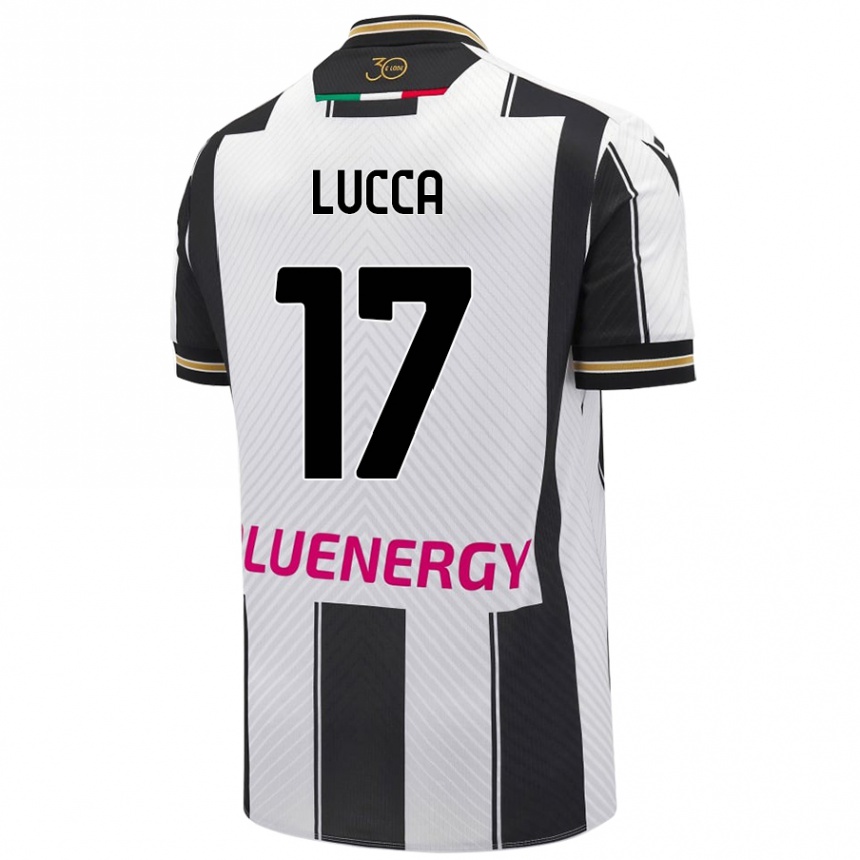 Kids Football Lorenzo Lucca #17 White Black Home Jersey 2024/25 T-Shirt Australia