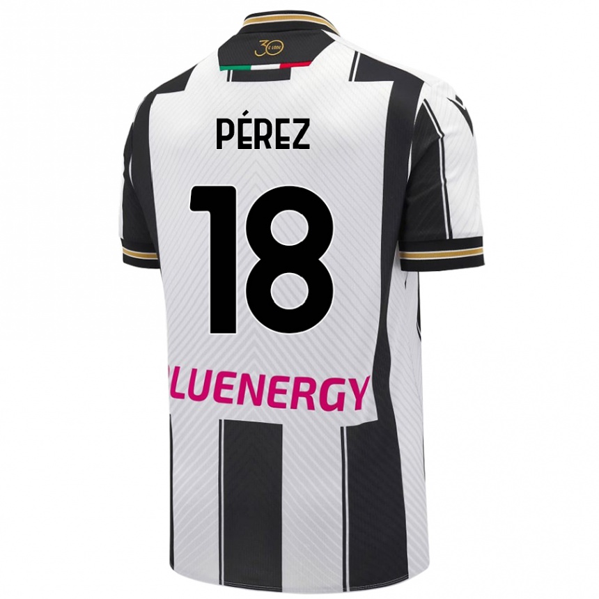 Kids Football Nehuén Pérez #18 White Black Home Jersey 2024/25 T-Shirt Australia