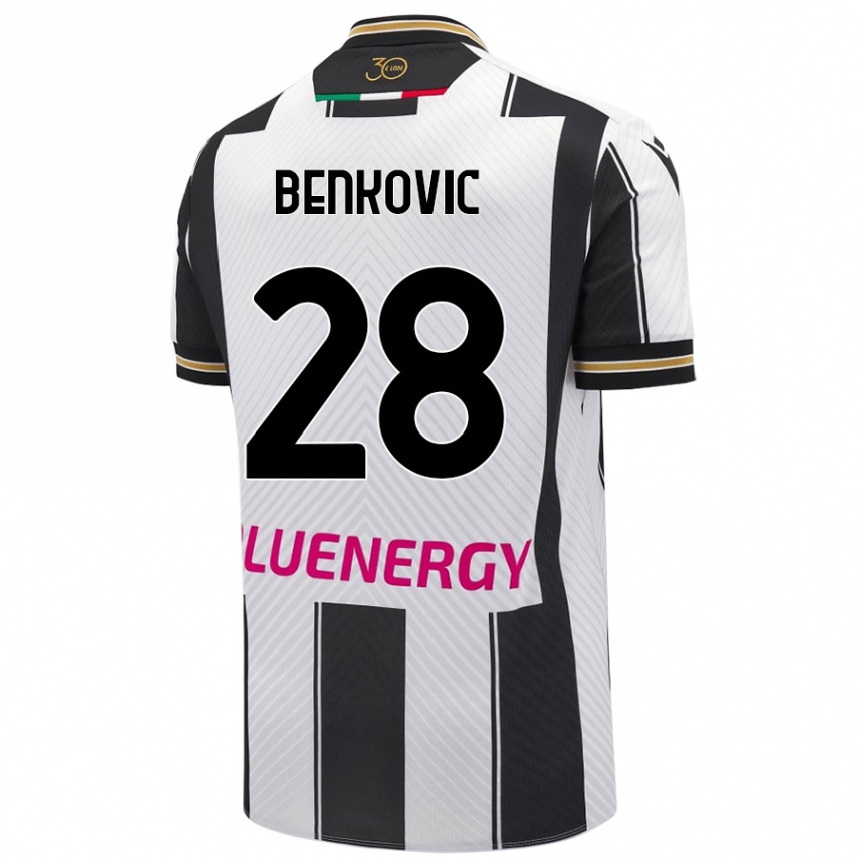 Kids Football Filip Benkovic #28 White Black Home Jersey 2024/25 T-Shirt Australia