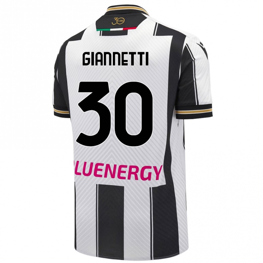 Kids Football Lautaro Giannetti #30 White Black Home Jersey 2024/25 T-Shirt Australia