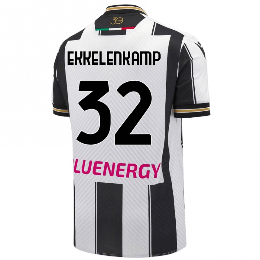 Kids Football Jurgen Ekkelenkamp #32 White Black Home Jersey 2024/25 T-Shirt Australia