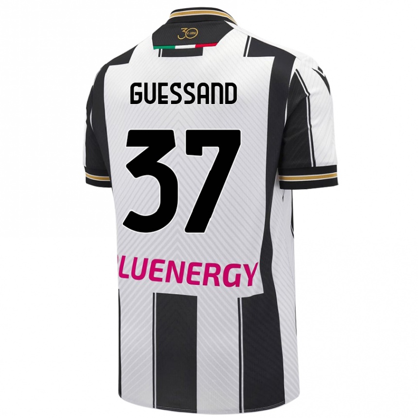 Kids Football Axel Guessand #37 White Black Home Jersey 2024/25 T-Shirt Australia