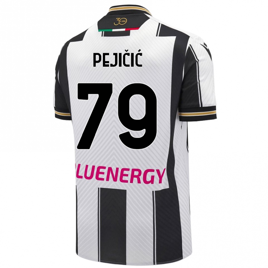 Kids Football David Pejičić #79 White Black Home Jersey 2024/25 T-Shirt Australia