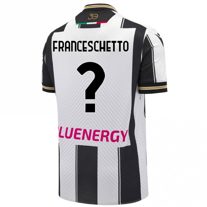 Kids Football Mattia Franceschetto #0 White Black Home Jersey 2024/25 T-Shirt Australia