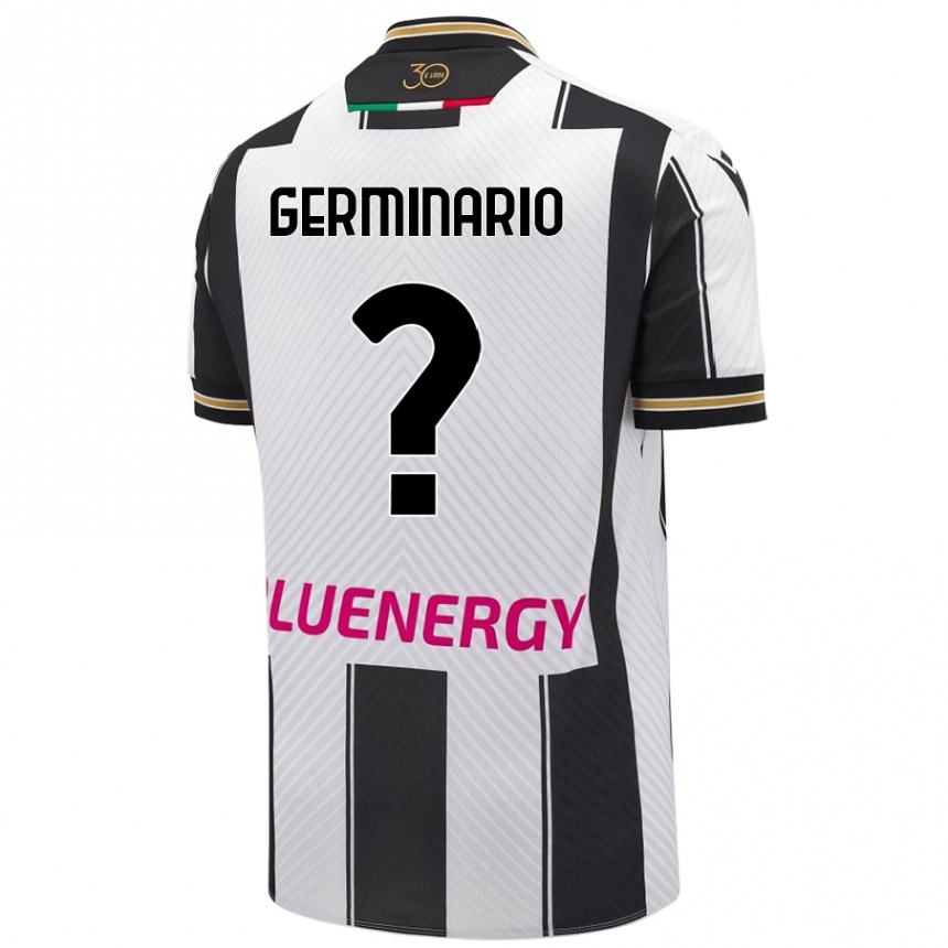 Kids Football Mattia Germinario #0 White Black Home Jersey 2024/25 T-Shirt Australia