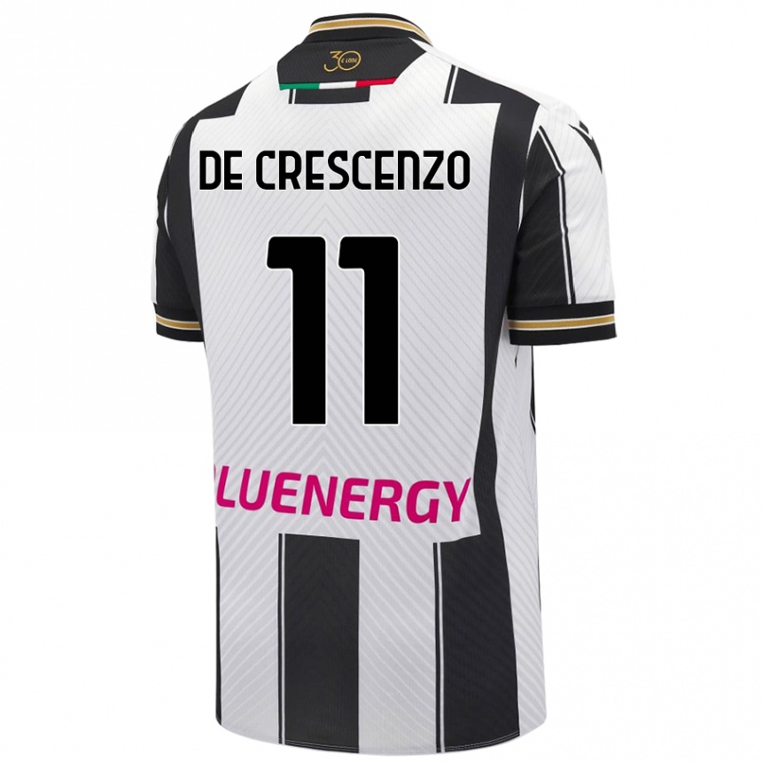 Kids Football Marco De Crescenzo #11 White Black Home Jersey 2024/25 T-Shirt Australia