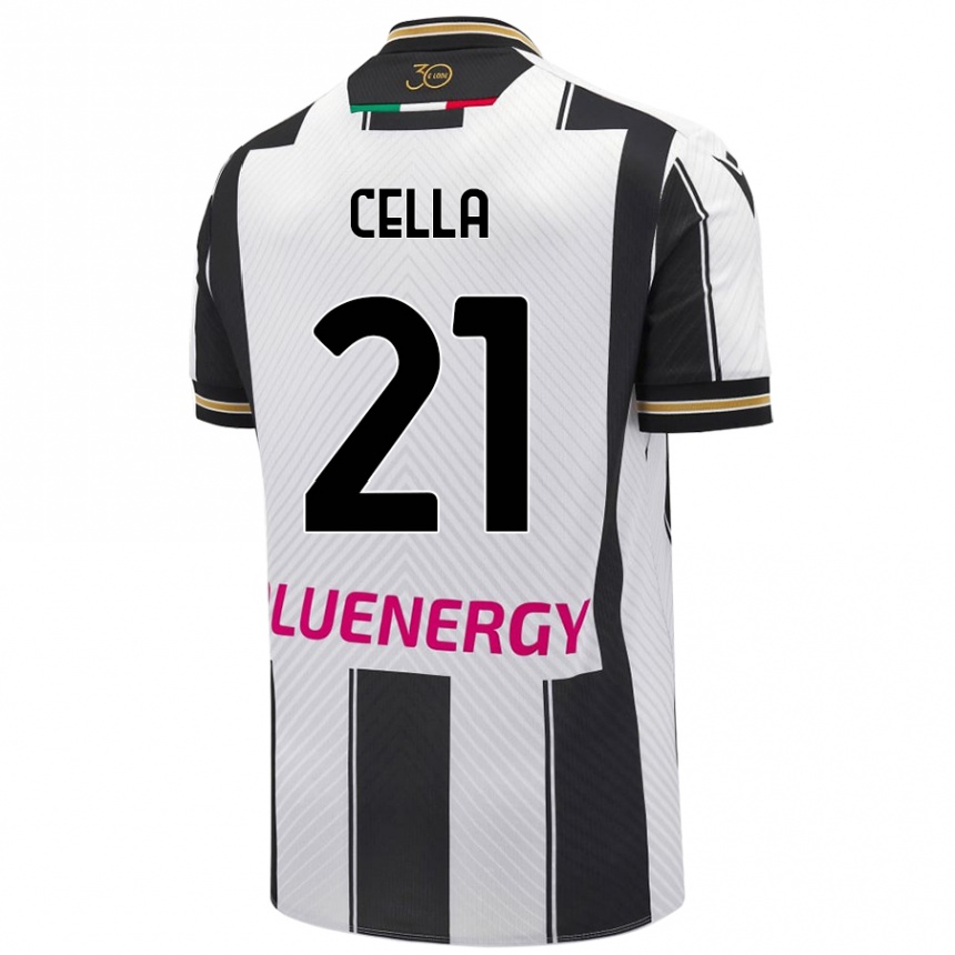 Kids Football Leonardo Cella #21 White Black Home Jersey 2024/25 T-Shirt Australia