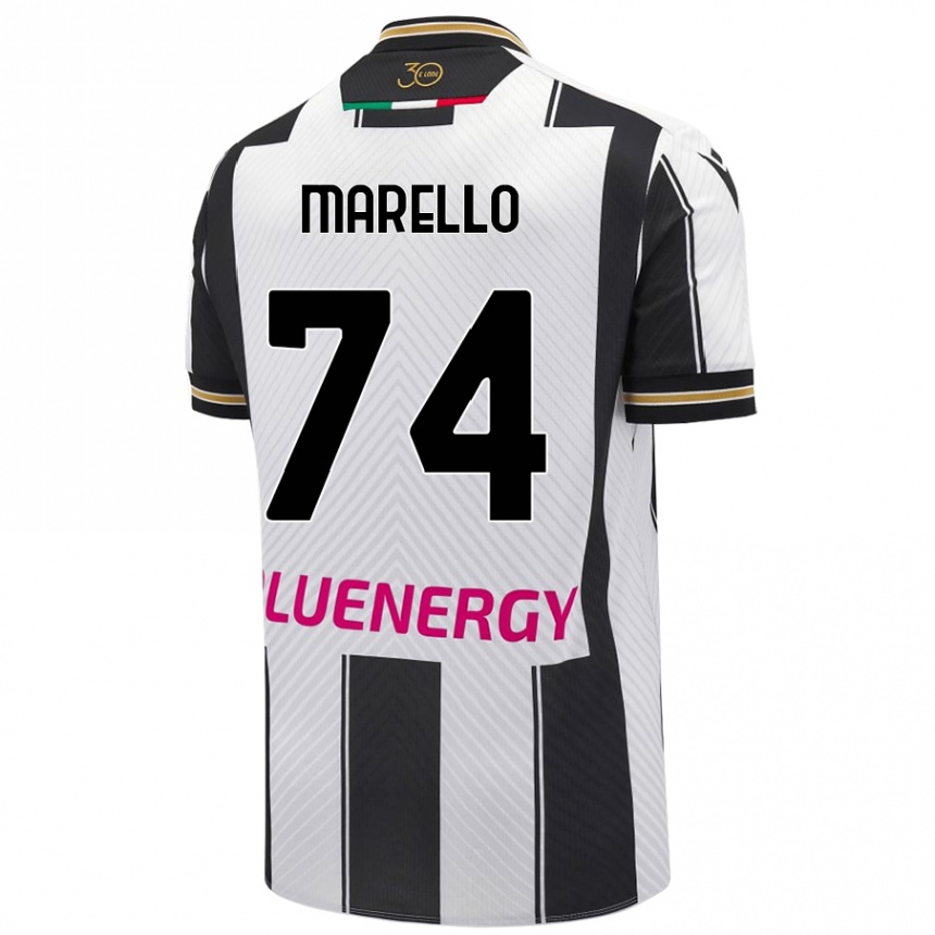 Kids Football Mattia Marello #74 White Black Home Jersey 2024/25 T-Shirt Australia