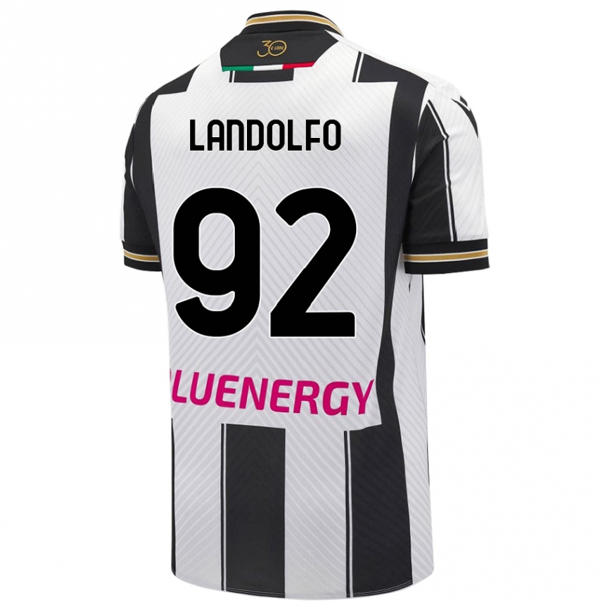 Kids Football Tommaso Landolfo #92 White Black Home Jersey 2024/25 T-Shirt Australia