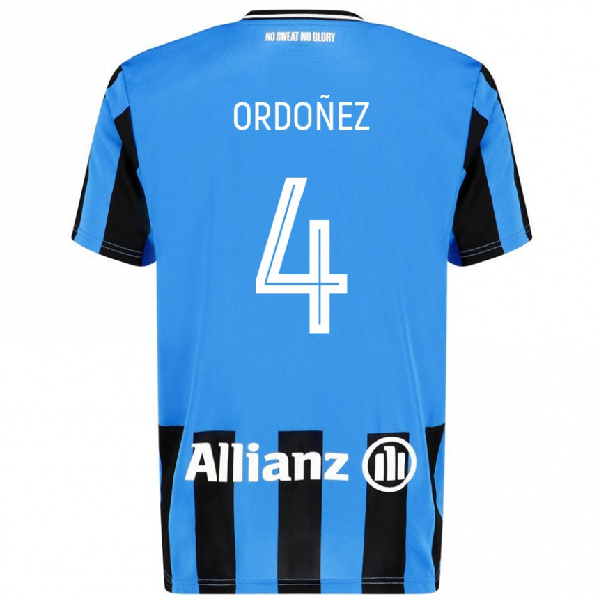 Kids Football Joel Ordóñez #4 Sky Blue Black Home Jersey 2024/25 T-Shirt Australia