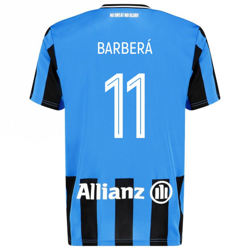 Kids Football Víctor Barberá #11 Sky Blue Black Home Jersey 2024/25 T-Shirt Australia