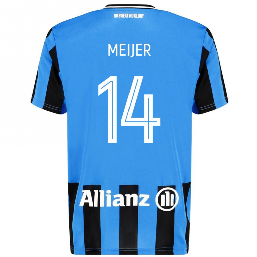 Kids Football Bjorn Meijer #14 Sky Blue Black Home Jersey 2024/25 T-Shirt Australia