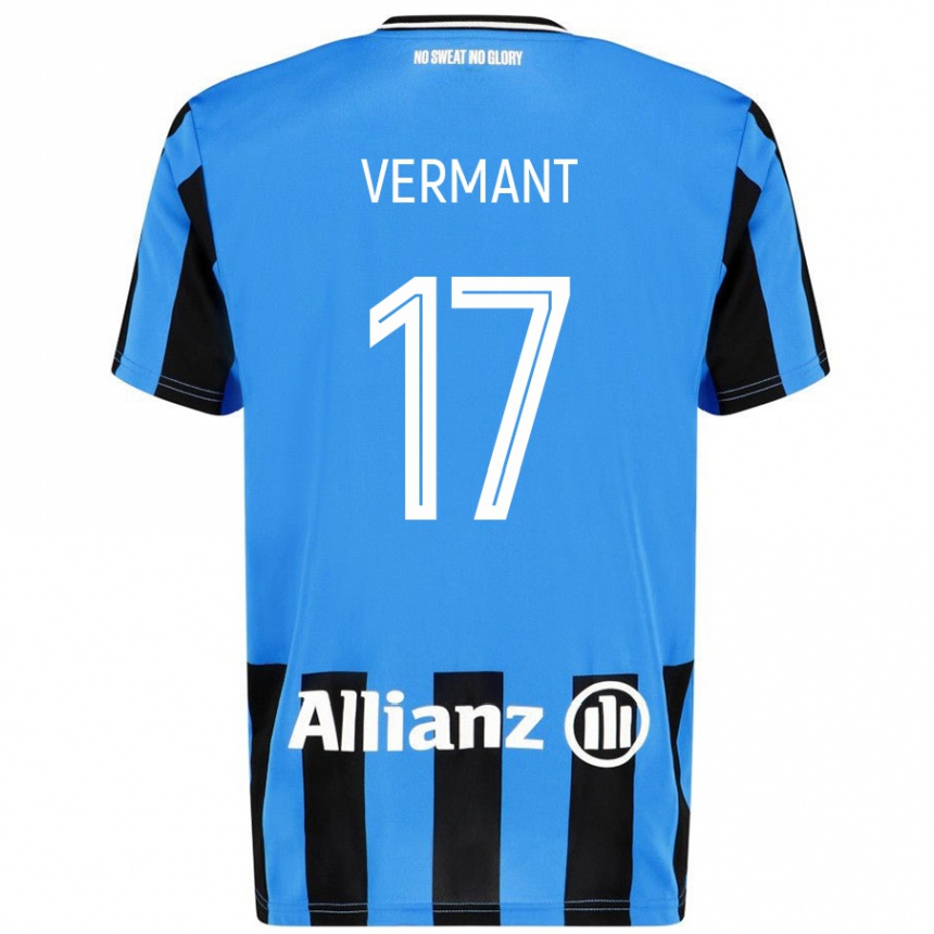 Kids Football Romeo Vermant #17 Sky Blue Black Home Jersey 2024/25 T-Shirt Australia