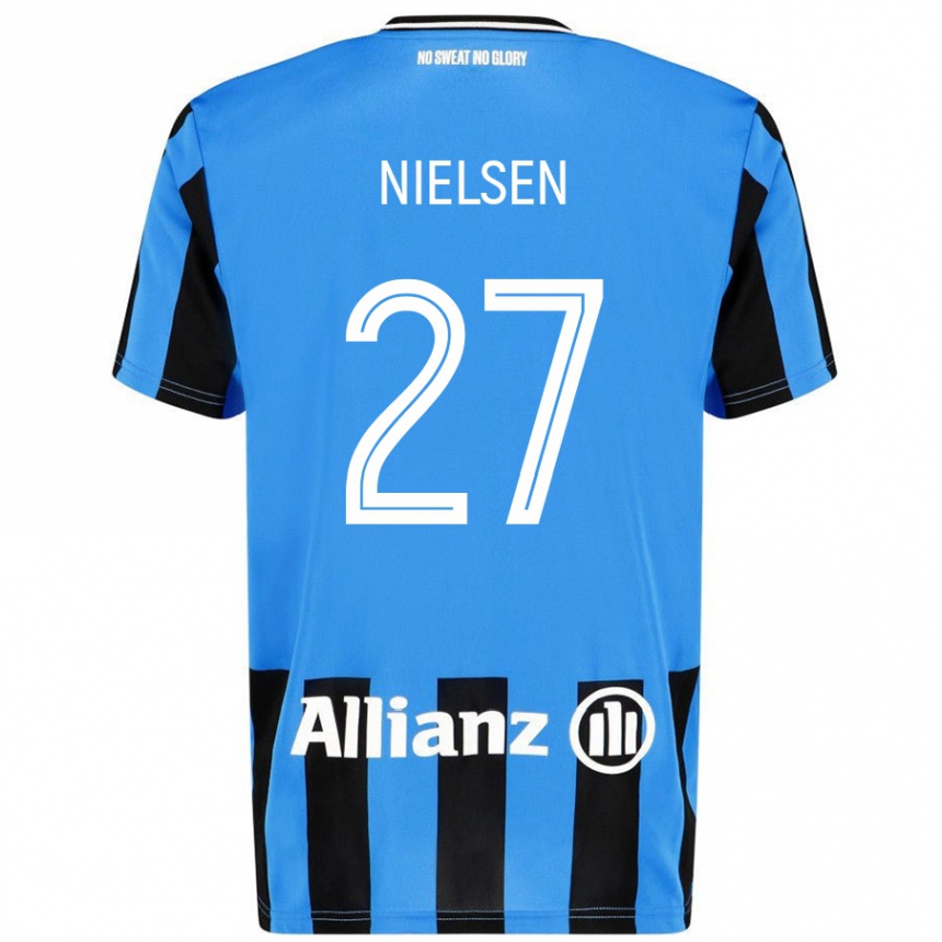 Kids Football Casper Nielsen #27 Sky Blue Black Home Jersey 2024/25 T-Shirt Australia