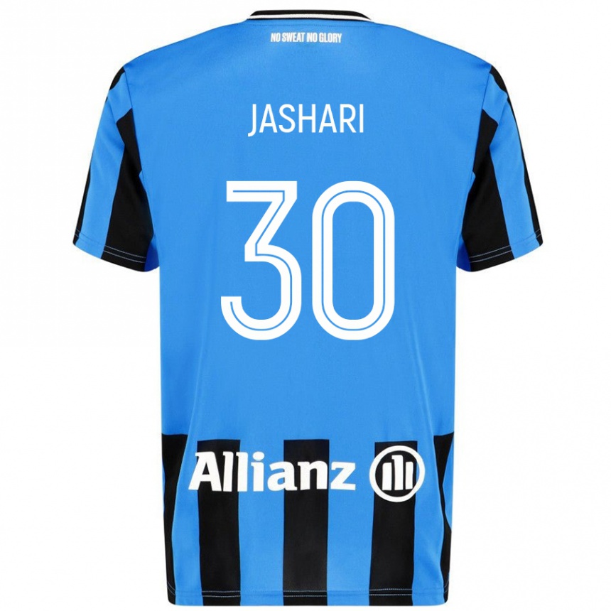 Kids Football Ardon Jashari #30 Sky Blue Black Home Jersey 2024/25 T-Shirt Australia