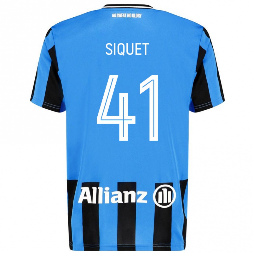 Kids Football Hugo Siquet #41 Sky Blue Black Home Jersey 2024/25 T-Shirt Australia