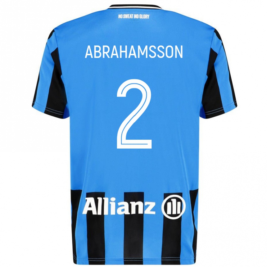 Kids Football Sejde Abrahamsson #2 Sky Blue Black Home Jersey 2024/25 T-Shirt Australia