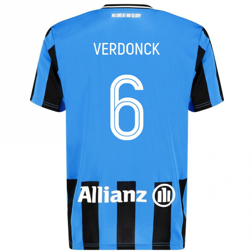 Kids Football Saar Verdonck #6 Sky Blue Black Home Jersey 2024/25 T-Shirt Australia