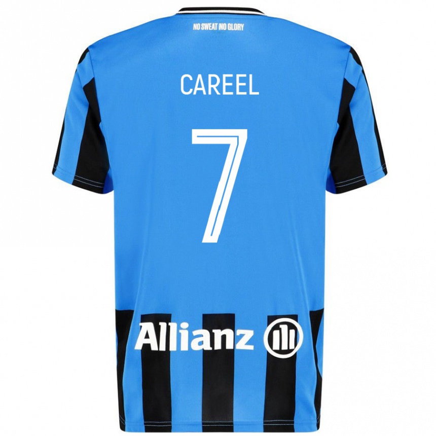 Kids Football Oona Careel #7 Sky Blue Black Home Jersey 2024/25 T-Shirt Australia