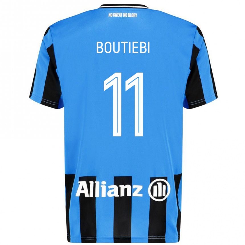 Kids Football Rania Boutiebi #11 Sky Blue Black Home Jersey 2024/25 T-Shirt Australia