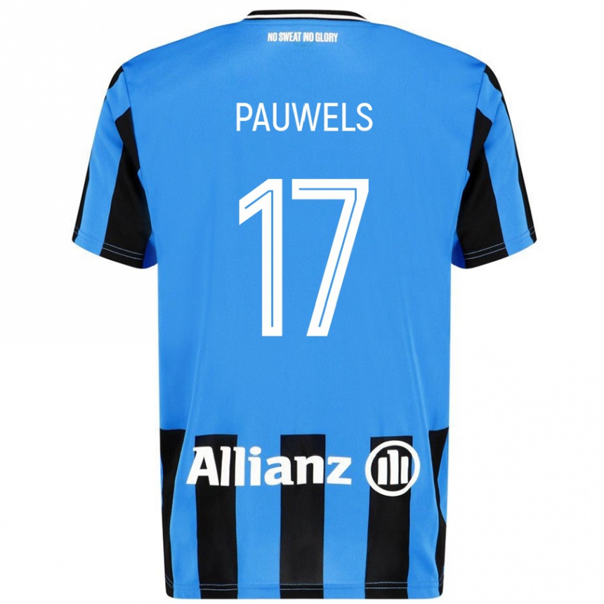 Kids Football Fleur Pauwels #17 Sky Blue Black Home Jersey 2024/25 T-Shirt Australia