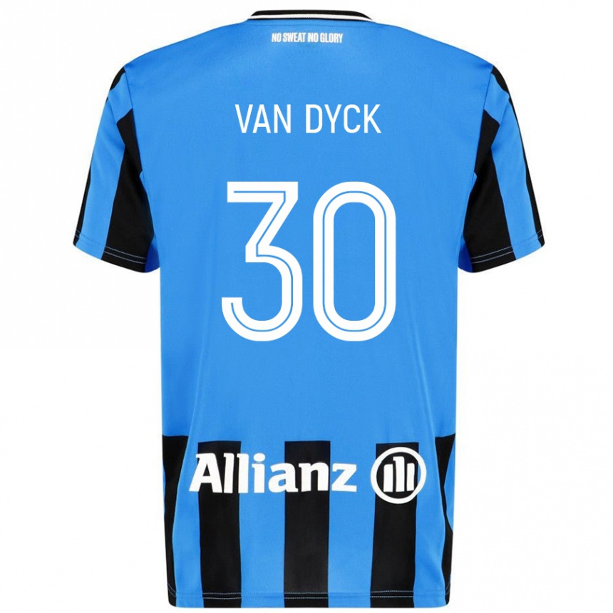 Kids Football Nell Van Dyck #30 Sky Blue Black Home Jersey 2024/25 T-Shirt Australia