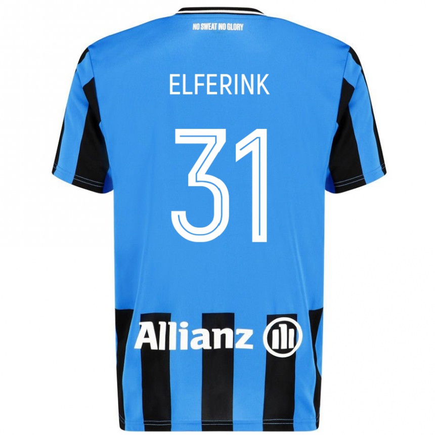 Kids Football Marie Elferink #31 Sky Blue Black Home Jersey 2024/25 T-Shirt Australia