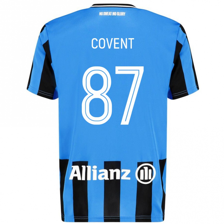 Kids Football Jorijn Covent #87 Sky Blue Black Home Jersey 2024/25 T-Shirt Australia