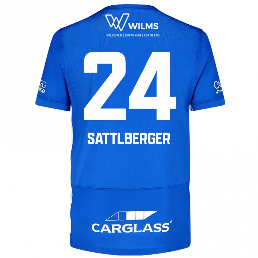 Kids Football Nikolas Sattlberger #24 Blue Home Jersey 2024/25 T-Shirt Australia