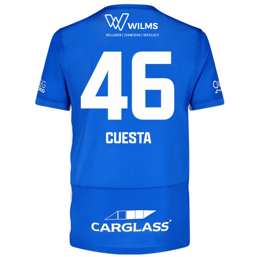 Kids Football Carlos Cuesta #46 Blue Home Jersey 2024/25 T-Shirt Australia