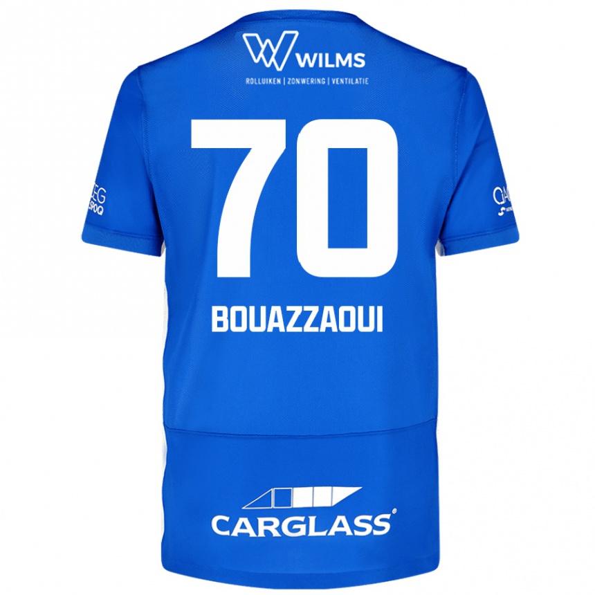 Kids Football Ilyas Bouazzaoui #70 Blue Home Jersey 2024/25 T-Shirt Australia