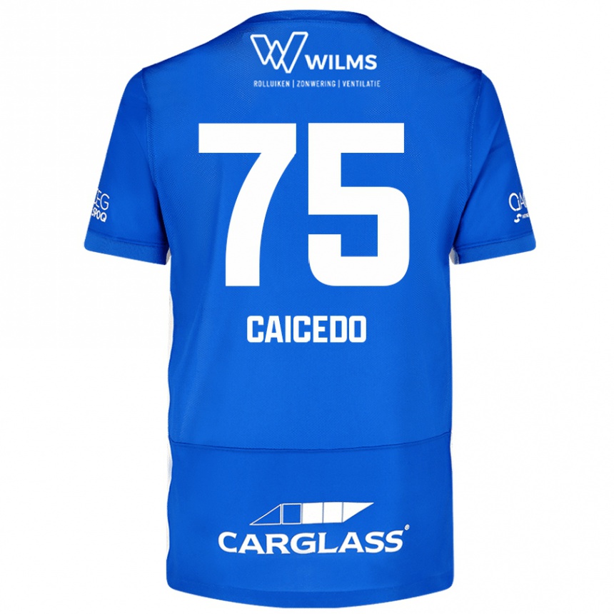 Kids Football Alfred Caicedo #75 Blue Home Jersey 2024/25 T-Shirt Australia