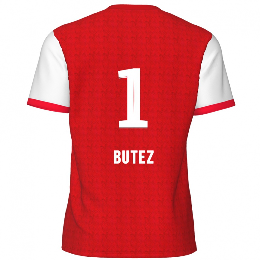 Kids Football Jean Butez #1 Red White Home Jersey 2024/25 T-Shirt Australia