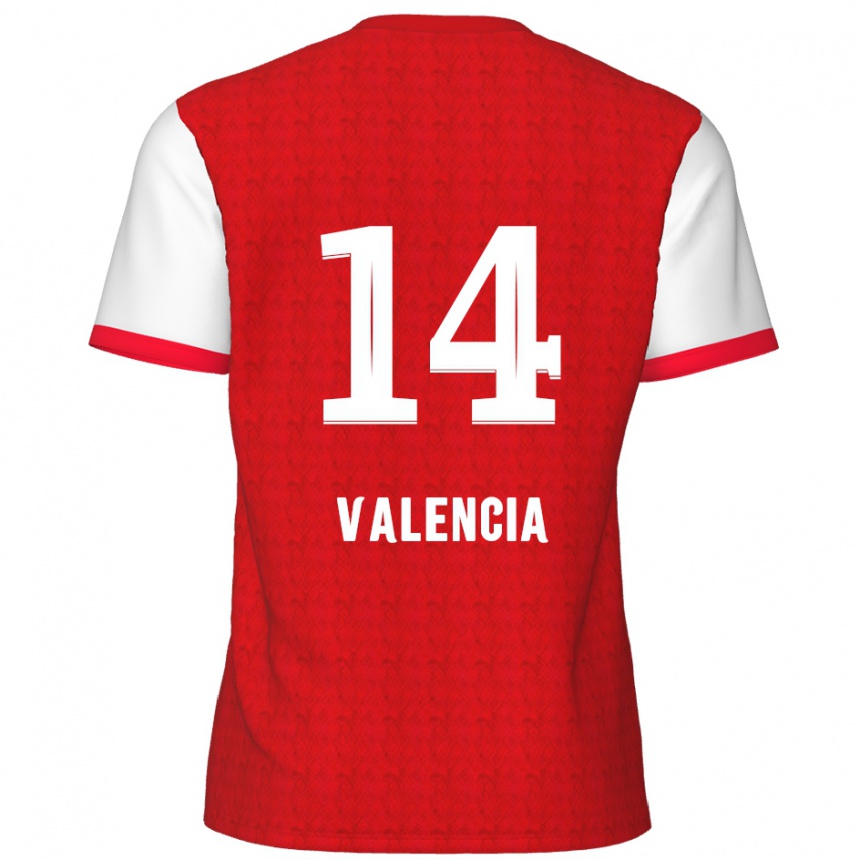 Kids Football Anthony Valencia #14 Red White Home Jersey 2024/25 T-Shirt Australia