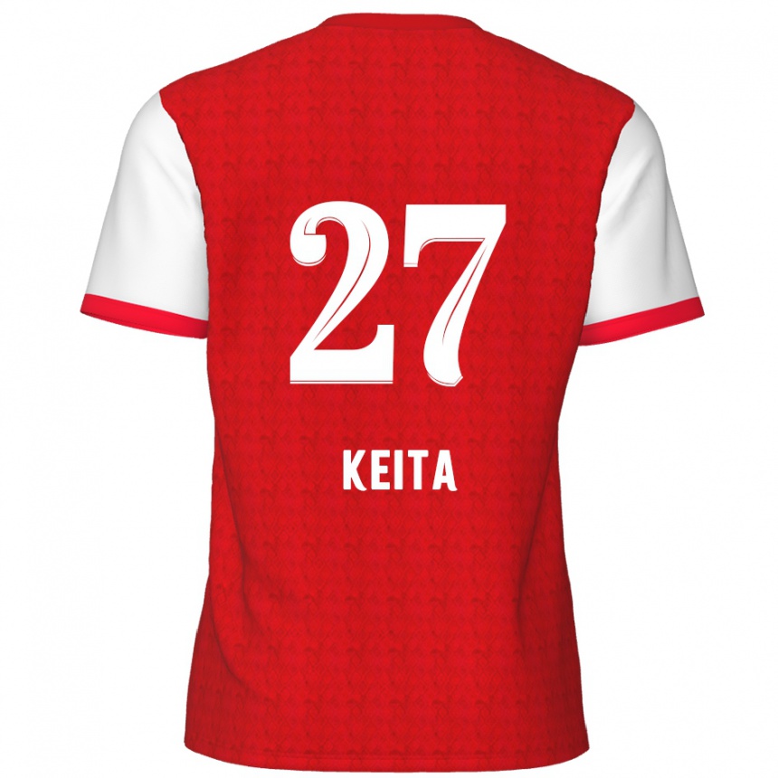 Kids Football Mandela Keita #27 Red White Home Jersey 2024/25 T-Shirt Australia