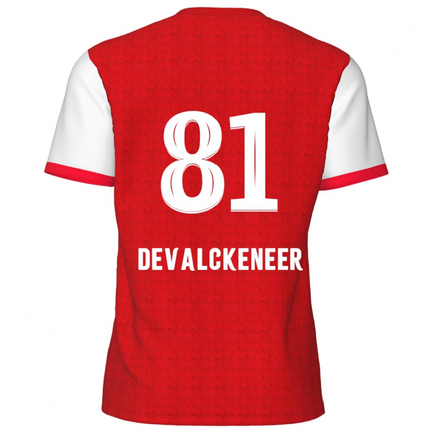 Kids Football Niels Devalckeneer #81 Red White Home Jersey 2024/25 T-Shirt Australia