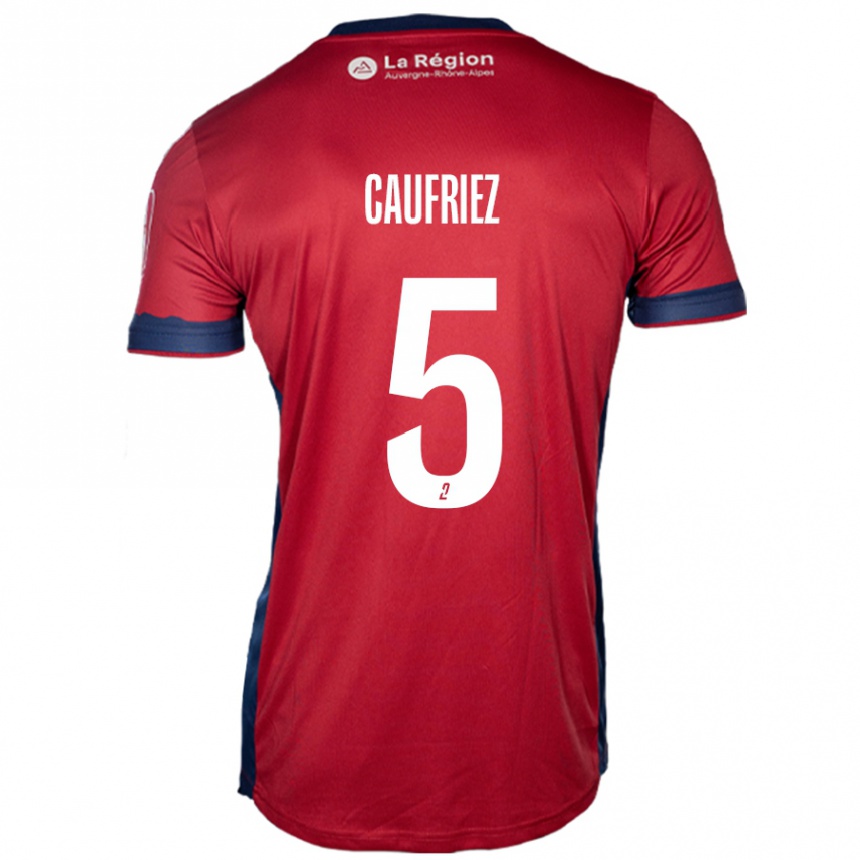 Kids Football Maximiliano Caufriez #5 Light Burgundy Home Jersey 2024/25 T-Shirt Australia