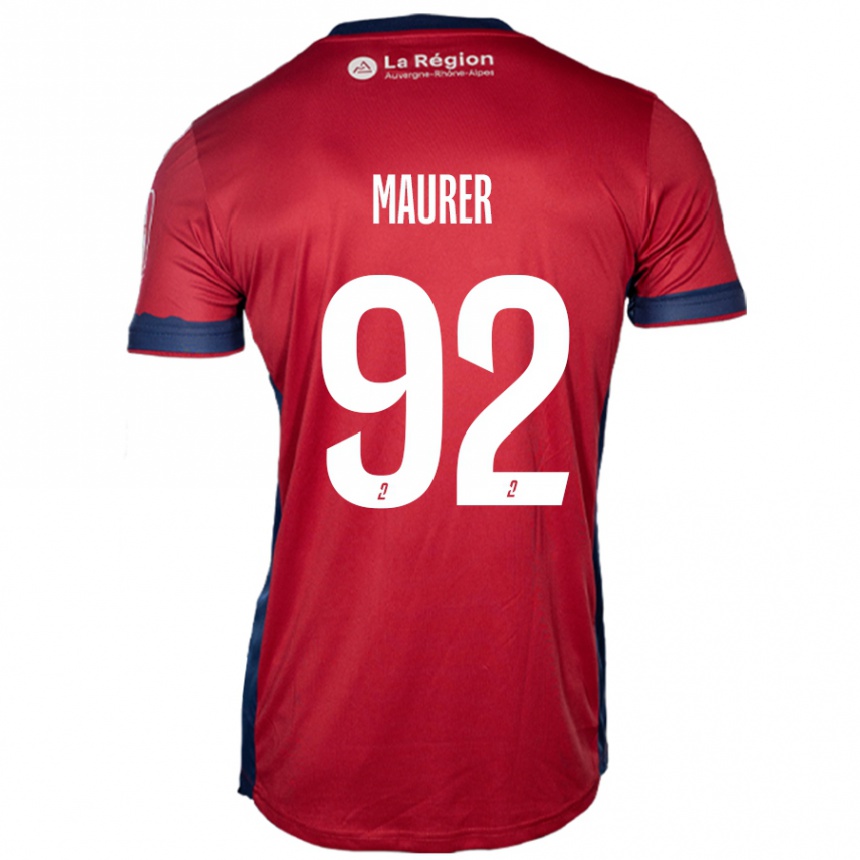 Kids Football Aïman Maurer #92 Light Burgundy Home Jersey 2024/25 T-Shirt Australia