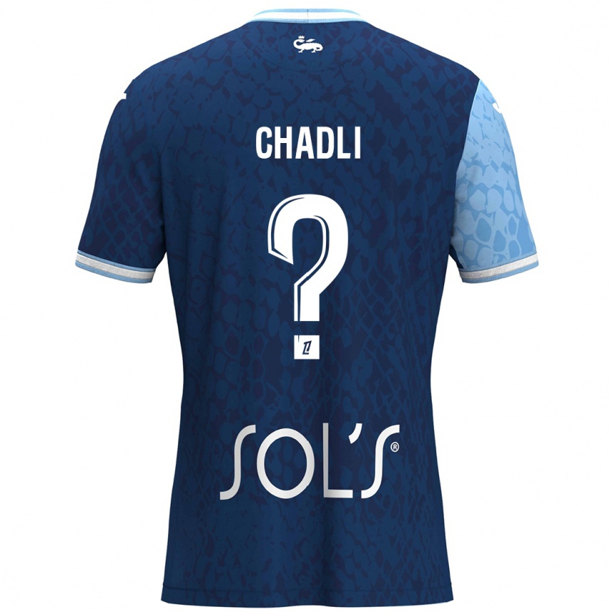 Kids Football Nassim Chadli #0 Sky Blue Dark Blue Home Jersey 2024/25 T-Shirt Australia