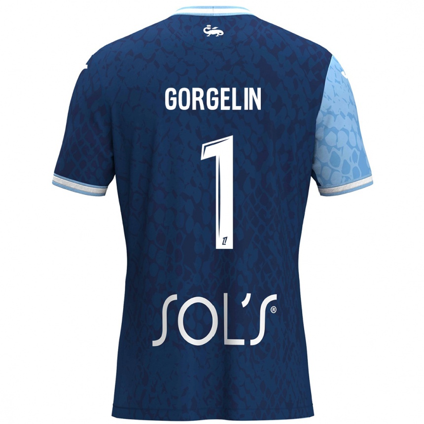 Kids Football Mathieu Gorgelin #1 Sky Blue Dark Blue Home Jersey 2024/25 T-Shirt Australia