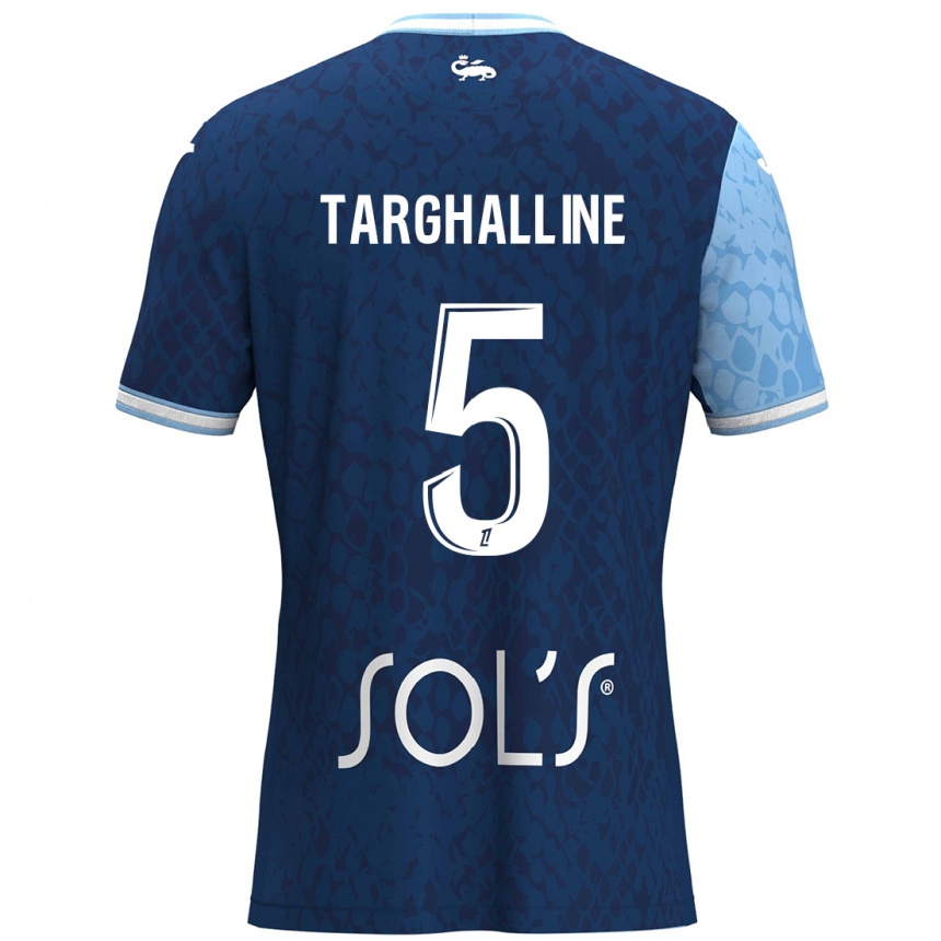 Kids Football Oussama Targhalline #5 Sky Blue Dark Blue Home Jersey 2024/25 T-Shirt Australia