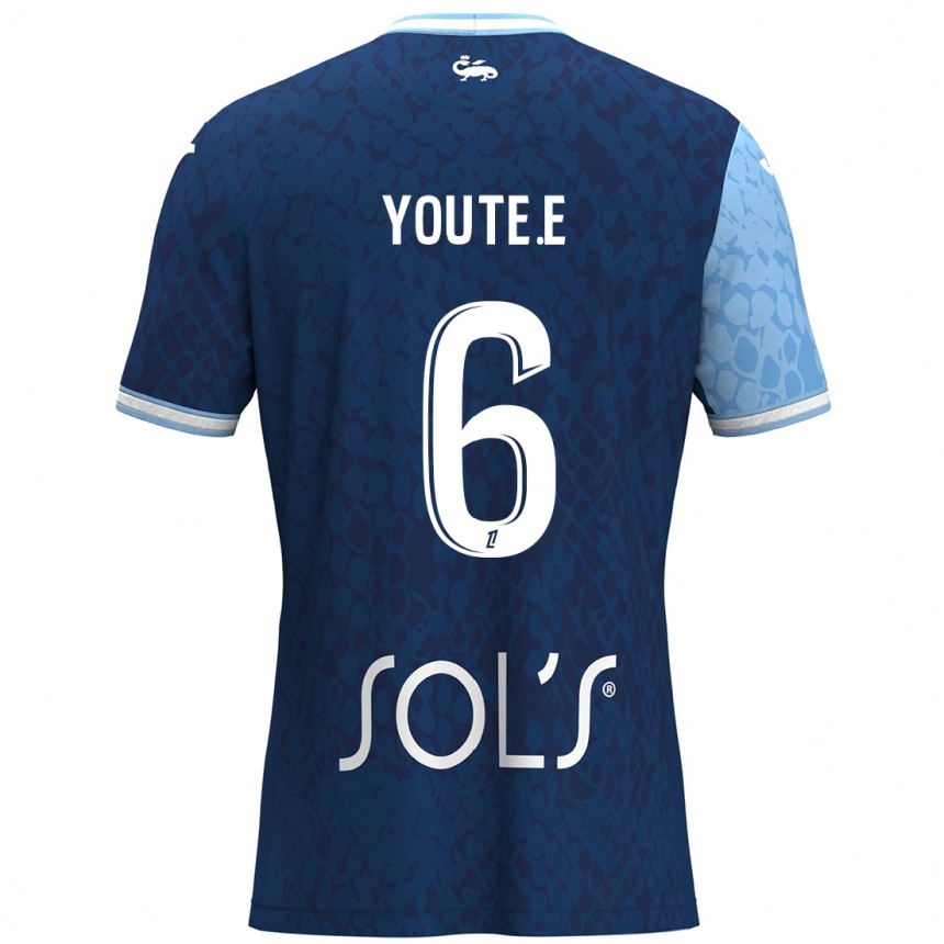 Kids Football Étienne Youté Kinkoué #6 Sky Blue Dark Blue Home Jersey 2024/25 T-Shirt Australia