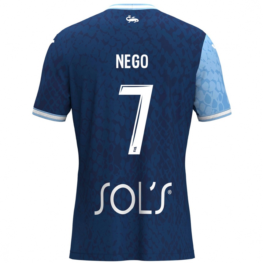 Kids Football Loïc Nego #7 Sky Blue Dark Blue Home Jersey 2024/25 T-Shirt Australia