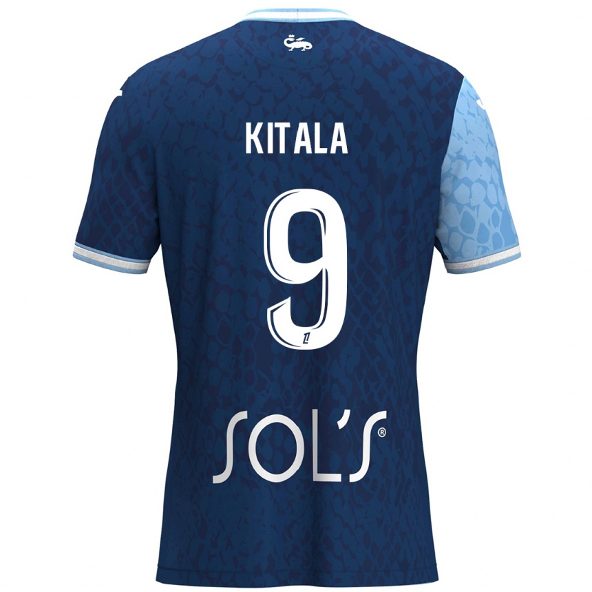 Kids Football Yann Kitala #9 Sky Blue Dark Blue Home Jersey 2024/25 T-Shirt Australia