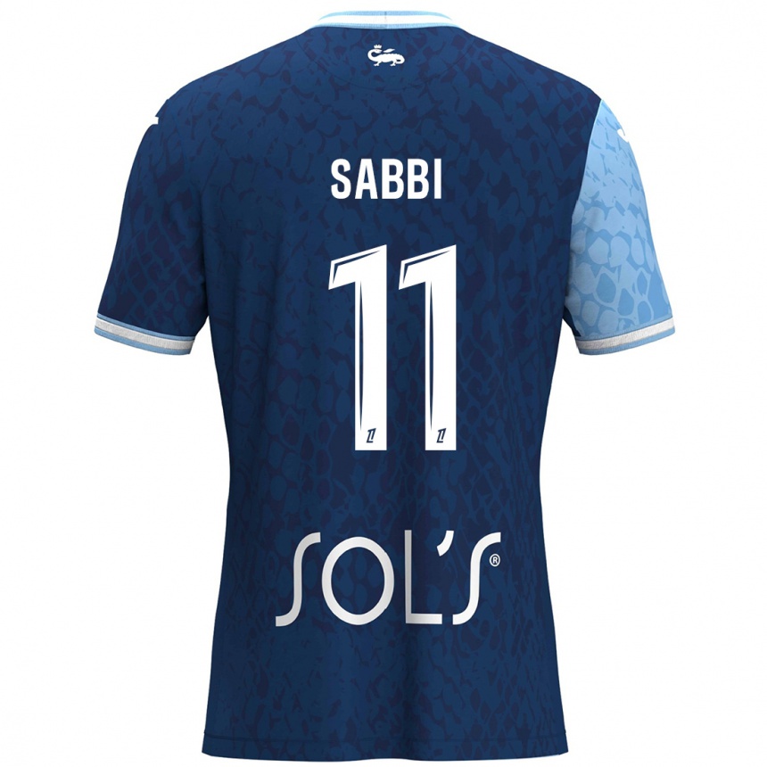 Kids Football Emmanuel Sabbi #11 Sky Blue Dark Blue Home Jersey 2024/25 T-Shirt Australia