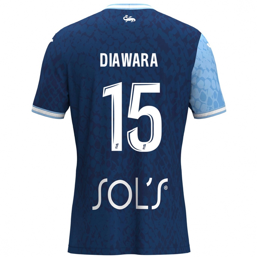 Kids Football Kandet Diawara #15 Sky Blue Dark Blue Home Jersey 2024/25 T-Shirt Australia