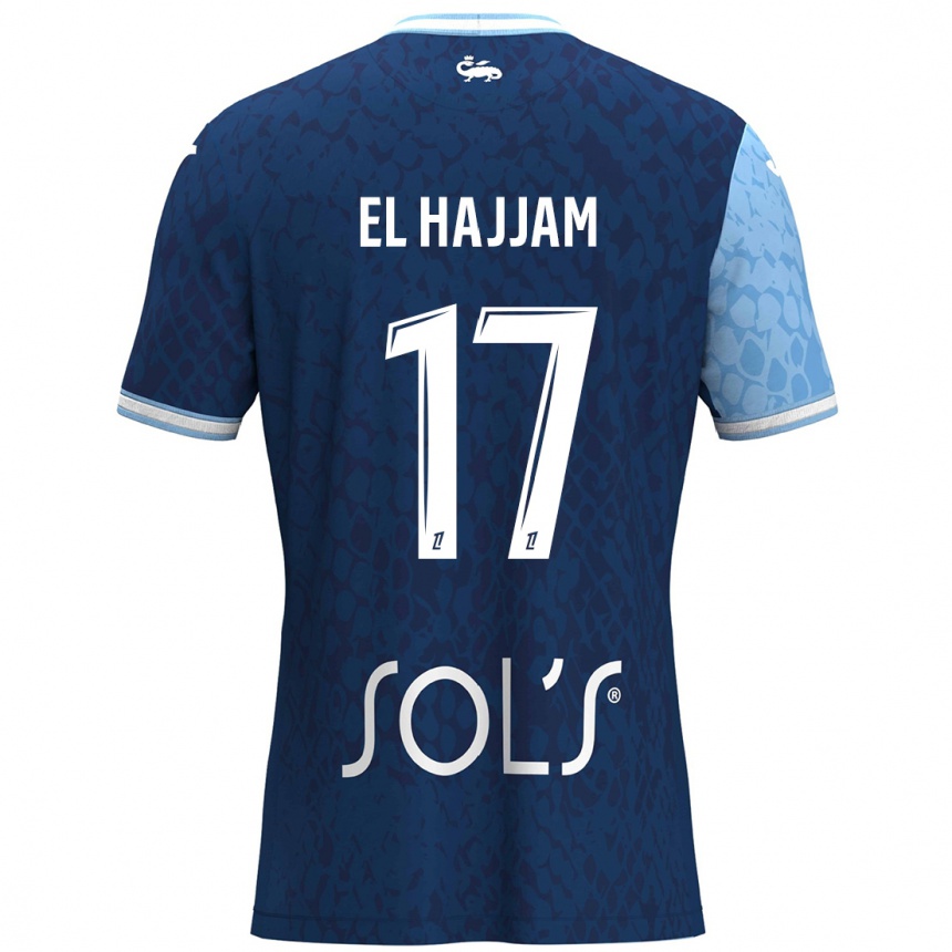 Kids Football Oualid El Hajjam #17 Sky Blue Dark Blue Home Jersey 2024/25 T-Shirt Australia