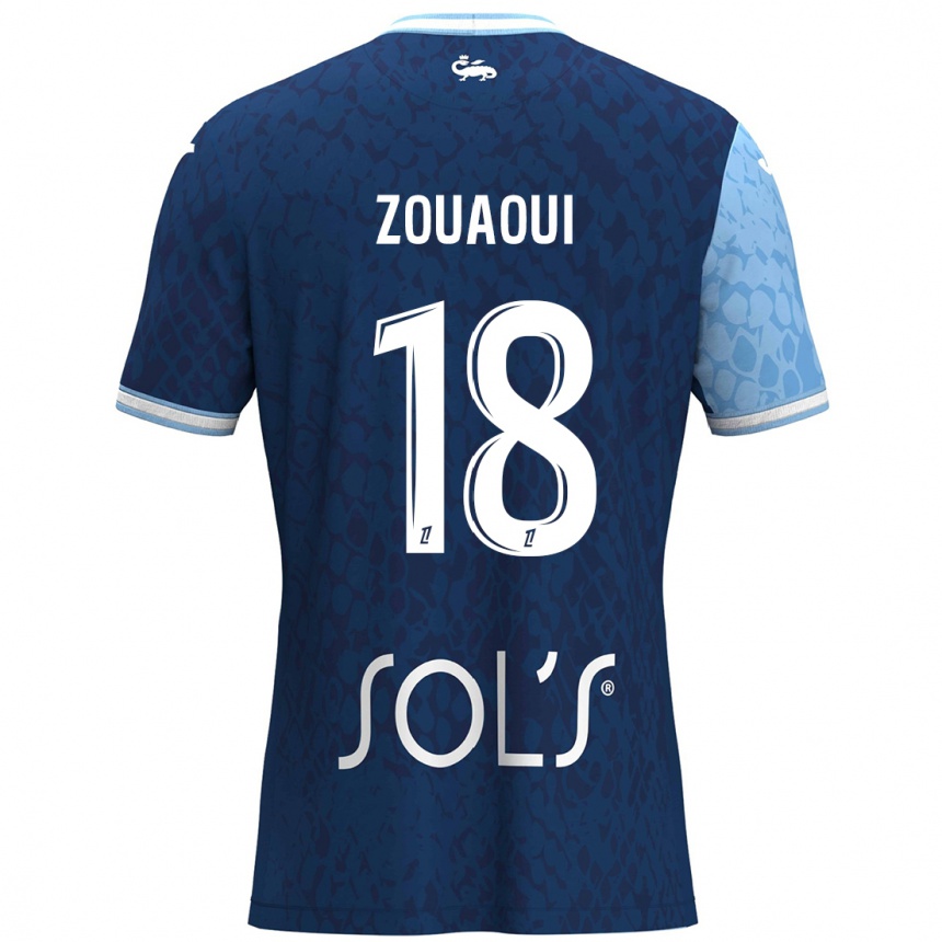 Kids Football Yanis Zouaoui #18 Sky Blue Dark Blue Home Jersey 2024/25 T-Shirt Australia