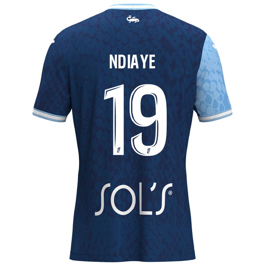 Kids Football Rassoul Ndiaye #19 Sky Blue Dark Blue Home Jersey 2024/25 T-Shirt Australia