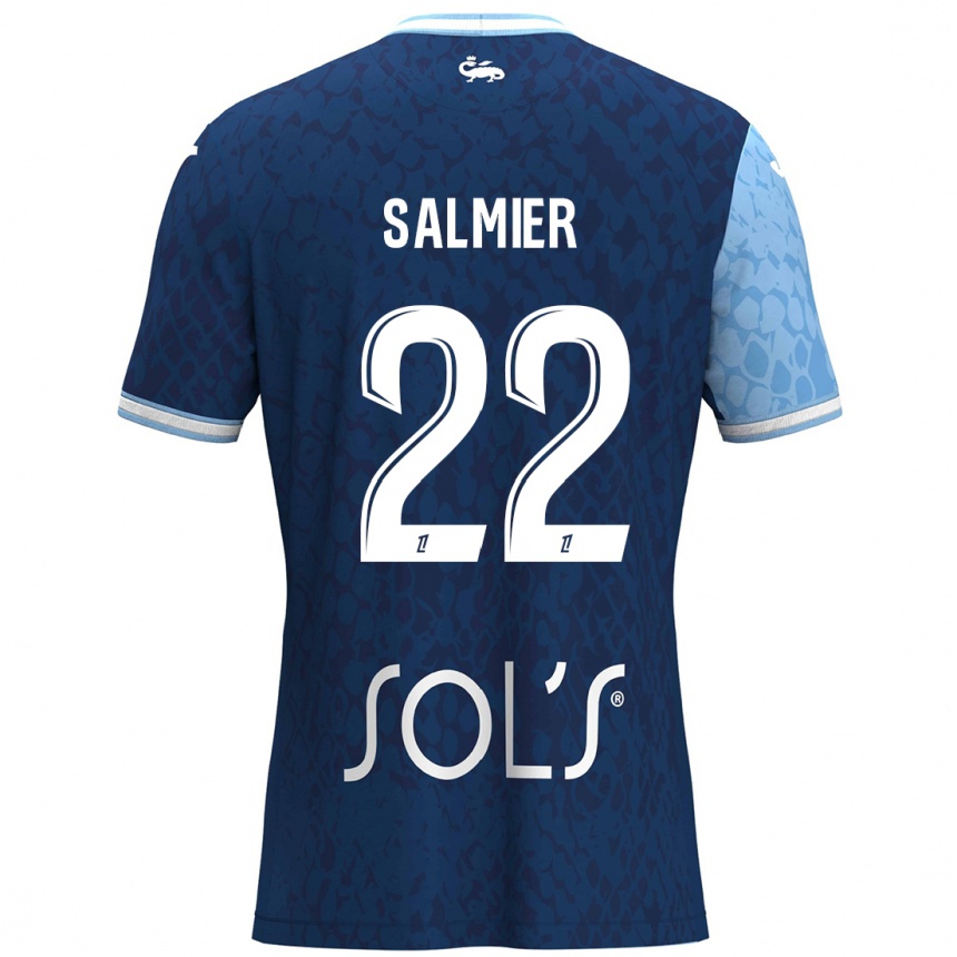 Kids Football Yoann Salmier #22 Sky Blue Dark Blue Home Jersey 2024/25 T-Shirt Australia